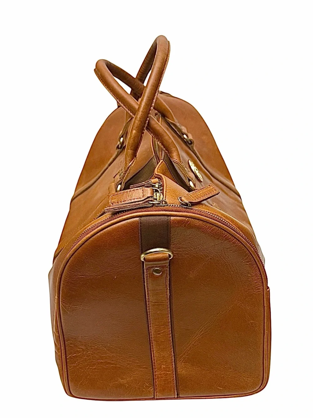 Adoni MMVLL Brown Leather Duffel Weekender Travel Bag 20x10x9 New